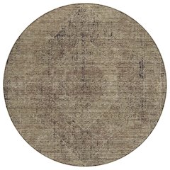 Machine Washable Indoor/Outdoor Chantille ACN2726 Brown 8' x 8' Round Rug