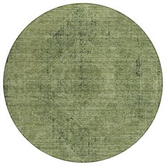 Machine Washable Indoor/Outdoor Chantille ACN2726 Green 8' x 8' Round Rug