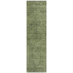 Machine Washable Indoor/Outdoor Chantille ACN2726 Green 2'3" x 7'6" Runner Rug