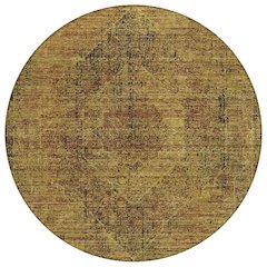 Machine Washable Indoor/Outdoor Chantille ACN2726 Orange 8' x 8' Round Rug