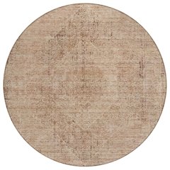 Machine Washable Indoor/Outdoor Chantille ACN2726 Orange 8' x 8' Round Rug