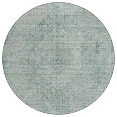 Machine Washable Indoor/Outdoor Chantille ACN2726 Blue 8' x 8' Round Rug