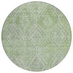 Machine Washable Indoor/Outdoor Chantille ACN2727 Green 8' x 8' Round Rug