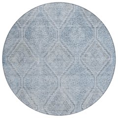 Machine Washable Indoor/Outdoor Chantille ACN2727 Blue 8' x 8' Round Rug