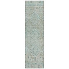 Machine Washable Indoor/Outdoor Chantille ACN2727 Teal 2'3" x 7'6" Runner Rug