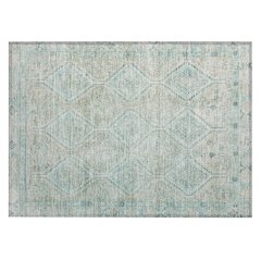 Machine Washable Indoor/Outdoor Chantille ACN2727 Teal 1'8" x 2'6" Rug