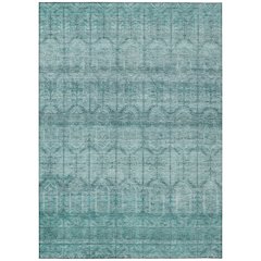 Machine Washable Indoor/Outdoor Chantille ACN2728 Teal 3' x 5' Rug