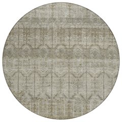 Machine Washable Indoor/Outdoor Chantille ACN2728 Brown 8' x 8' Round Rug