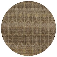 Machine Washable Indoor/Outdoor Chantille ACN2728 Brown 8' x 8' Round Rug