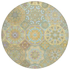 Machine Washable Indoor/Outdoor Chantille ACN2729 Gold 8' x 8' Round Rug