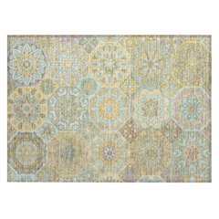 Machine Washable Indoor/Outdoor Chantille ACN2729 Gold 1'8" x 2'6" Rug