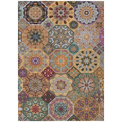 Machine Washable Indoor/Outdoor Chantille ACN2729 Orange 3' x 5' Rug