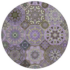 Machine Washable Indoor/Outdoor Chantille ACN2729 Purple 8' x 8' Round Rug