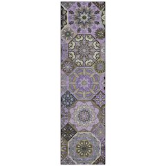Machine Washable Indoor/Outdoor Chantille ACN2729 Purple 2'3" x 7'6" Runner Rug