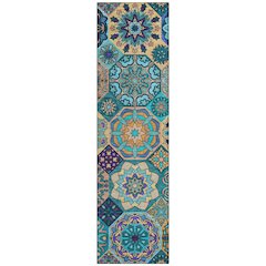 Machine Washable Indoor/Outdoor Chantille ACN2729 Teal 2'3" x 7'6" Runner Rug