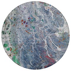 Machine Washable Indoor/Outdoor Chantille ACN2730 Blue 8' x 8' Round Rug