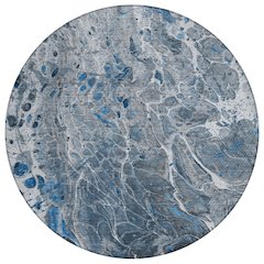 Machine Washable Indoor/Outdoor Chantille ACN2730 Blue 8' x 8' Round Rug