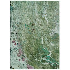 Machine Washable Indoor/Outdoor Chantille ACN2730 Green 3' x 5' Rug