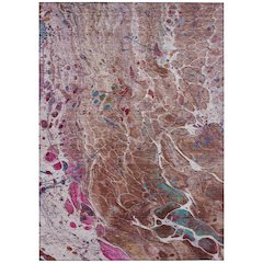 Machine Washable Indoor/Outdoor Chantille ACN2730 Orange 3' x 5' Rug
