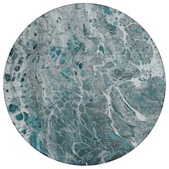 Machine Washable Indoor/Outdoor Chantille ACN2730 Teal 8' x 8' Round Rug