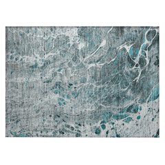 Machine Washable Indoor/Outdoor Chantille ACN2730 Teal 1'8" x 2'6" Rug