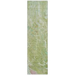 Machine Washable Indoor/Outdoor Chantille ACN2731 Green 2'3" x 7'6" Runner Rug