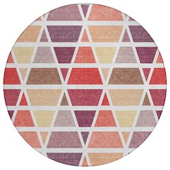 Machine Washable Indoor/Outdoor Chantille ACN2732 Red 8' x 8' Round Rug