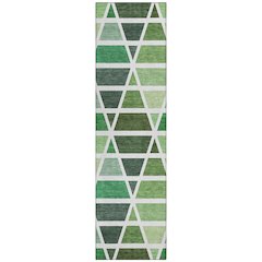 Machine Washable Indoor/Outdoor Chantille ACN2732 Green 2'3" x 7'6" Runner Rug