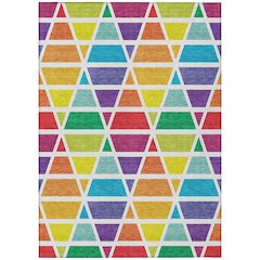 Machine Washable Indoor/Outdoor Chantille ACN2732 Orange 3' x 5' Rug