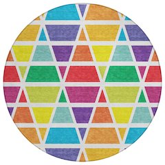 Machine Washable Indoor/Outdoor Chantille ACN2732 Orange 8' x 8' Round Rug