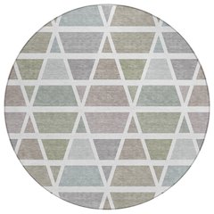 Machine Washable Indoor/Outdoor Chantille ACN2732 Brown 8' x 8' Round Rug