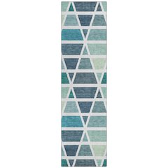 Machine Washable Indoor/Outdoor Chantille ACN2732 Teal 2'3" x 7'6" Runner Rug