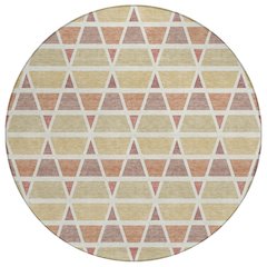 Machine Washable Indoor/Outdoor Chantille ACN2733 Orange 8' x 8' Round Rug