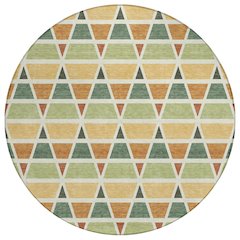 Machine Washable Indoor/Outdoor Chantille ACN2733 Green 8' x 8' Round Rug