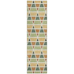 Machine Washable Indoor/Outdoor Chantille ACN2733 Green 2'3" x 7'6" Runner Rug