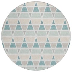 Machine Washable Indoor/Outdoor Chantille ACN2733 Green 8' x 8' Round Rug