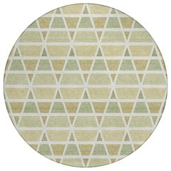 Machine Washable Indoor/Outdoor Chantille ACN2733 Green 8' x 8' Round Rug