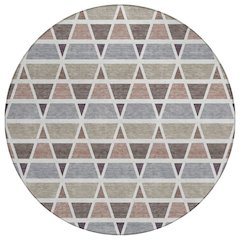 Machine Washable Indoor/Outdoor Chantille ACN2733 Brown 8' x 8' Round Rug