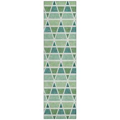 Machine Washable Indoor/Outdoor Chantille ACN2733 Teal 2'3" x 7'6" Runner Rug