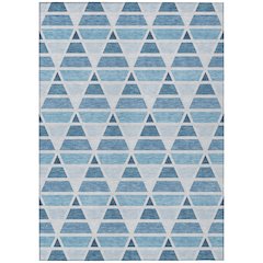 Machine Washable Indoor/Outdoor Chantille ACN2734 Blue 3' x 5' Rug