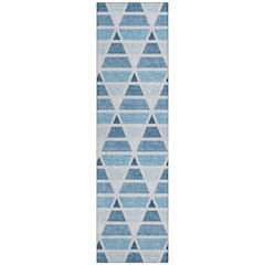 Machine Washable Indoor/Outdoor Chantille ACN2734 Blue 2'3" x 7'6" Runner Rug
