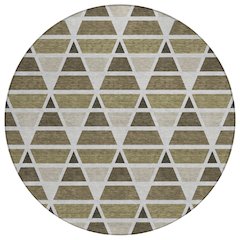 Machine Washable Indoor/Outdoor Chantille ACN2734 Brown 8' x 8' Round Rug