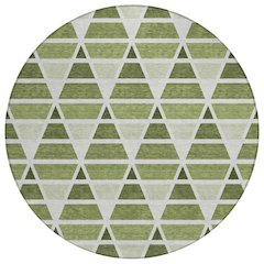 Machine Washable Indoor/Outdoor Chantille ACN2734 Green 8' x 8' Round Rug