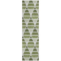 Machine Washable Indoor/Outdoor Chantille ACN2734 Green 2'3" x 7'6" Runner Rug