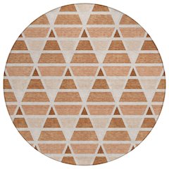 Machine Washable Indoor/Outdoor Chantille ACN2734 Orange 8' x 8' Round Rug