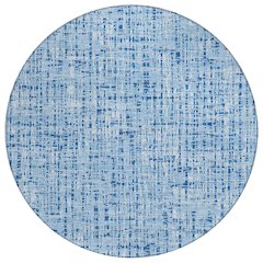 Machine Washable Indoor/Outdoor Chantille ACN2735 Blue 8' x 8' Round Rug