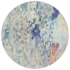 Machine Washable Indoor/Outdoor Chantille ACN2736 Blue 8' x 8' Round Rug