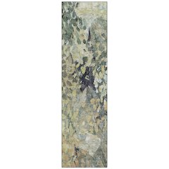 Machine Washable Indoor/Outdoor Chantille ACN2736 Green 2'3" x 7'6" Runner Rug