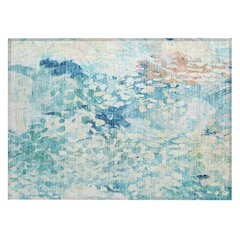 Machine Washable Indoor/Outdoor Chantille ACN2736 Teal 1'8" x 2'6" Rug