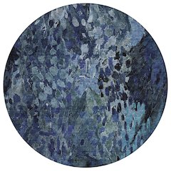 Machine Washable Indoor/Outdoor Chantille ACN2737 Blue 8' x 8' Round Rug